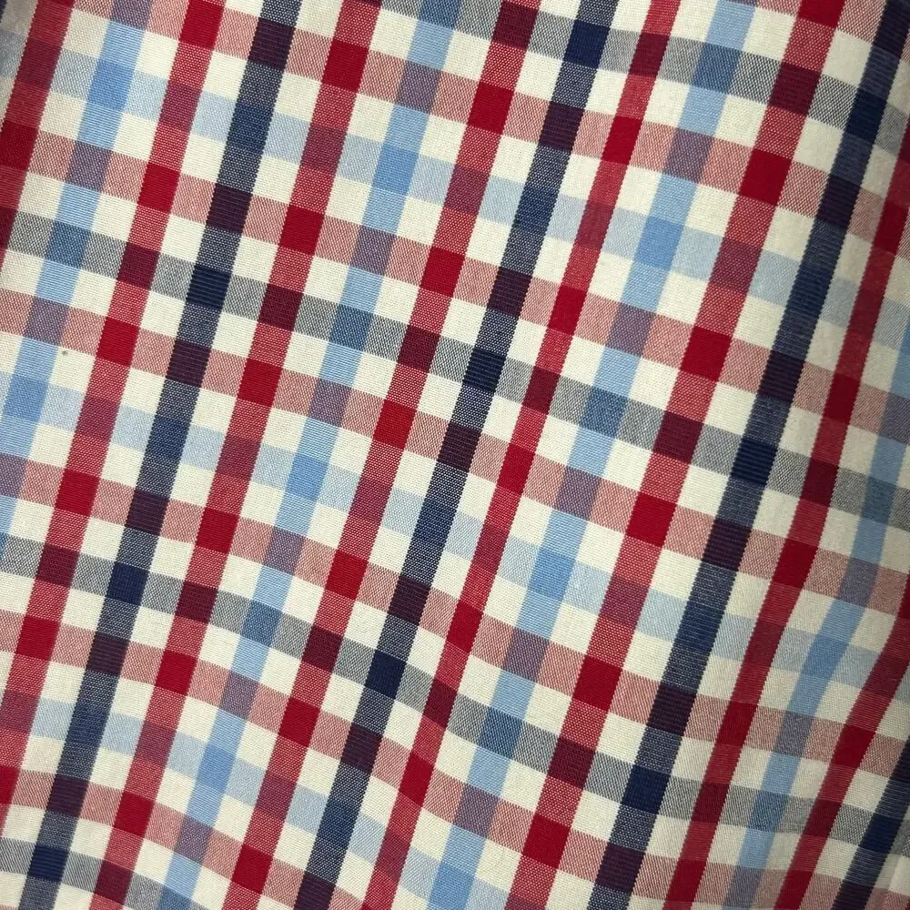 Banana Republic Shirt‎ Mens M Red Blue White Long Sleeve Non Iron Camden Fit